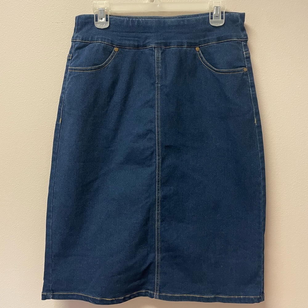 Christopher & Banks Dark Blue Denim Pencil Skirt